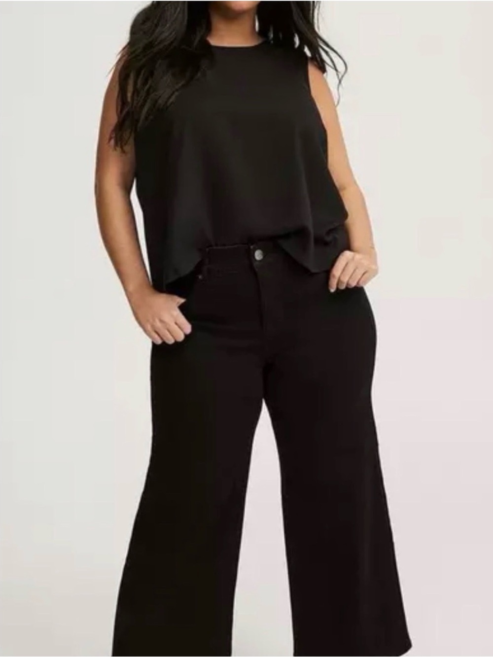 Torrid Bombshell Wide-Leg Crop Jeans Black 28 NWT